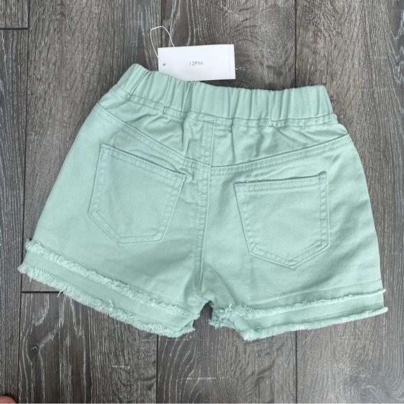 12 pm girl’s cut off shorts mint raw hem size small 4/5 NEW - Picture 2 of 5
